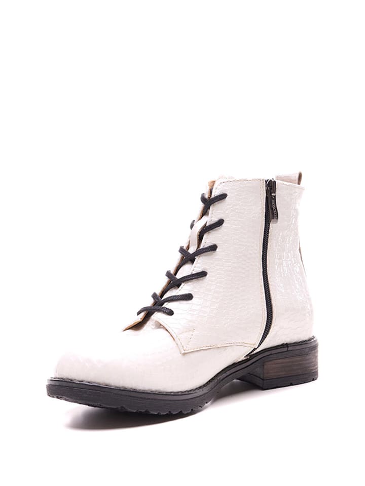 BOSCCOLO Skórzane botki w kolorze biało-czarnym rozmiar: 38