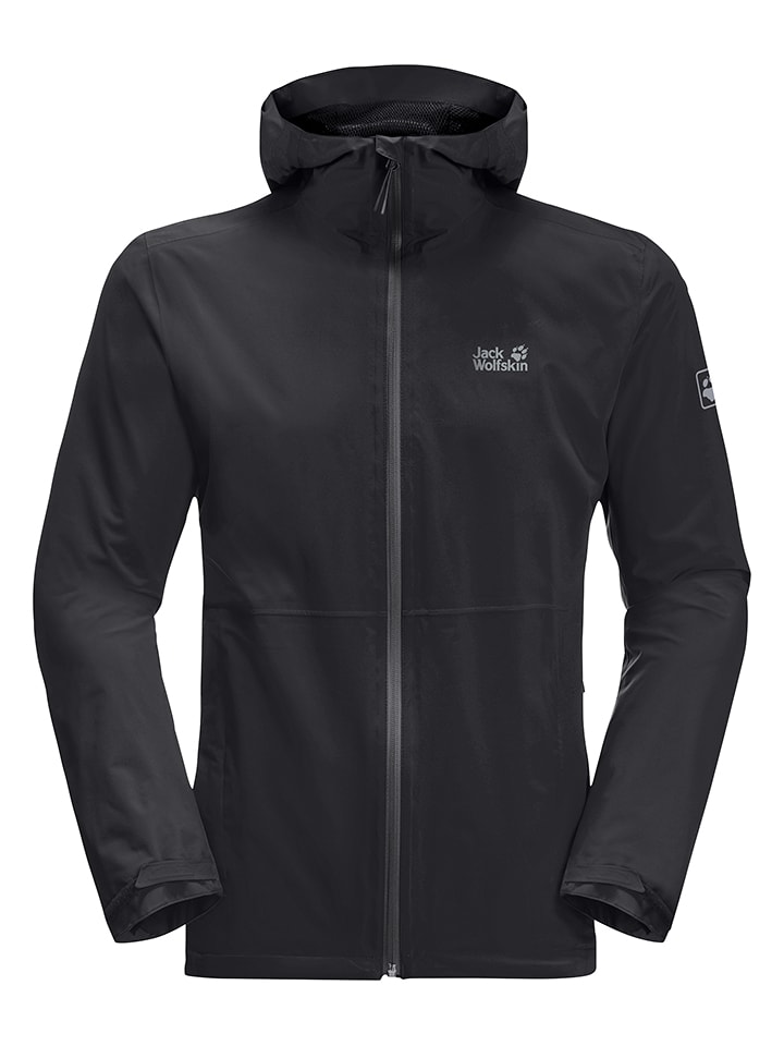 Jack Wolfskin Kurtka przeciwdeszczowa "Pack & Go" w kolorze czarnym rozmiar: L
