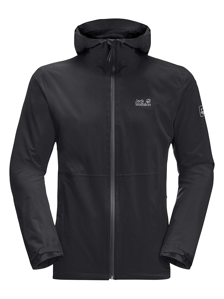 Jack Wolfskin Kurtka przeciwdeszczowa "Pack & Go" w kolorze czarnym rozmiar: L
