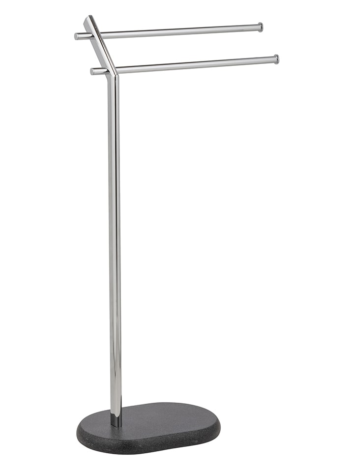 Wenko Stojak "Puro" w kolorze srebrno-antracytowym na ręczniki - 44,5 x 79 x 20 cm rozmiar: onesize