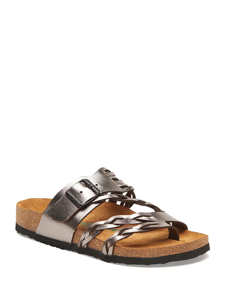 Comfortfusse Skórzane japonki w kolorze srebrnym rozmiar: 39