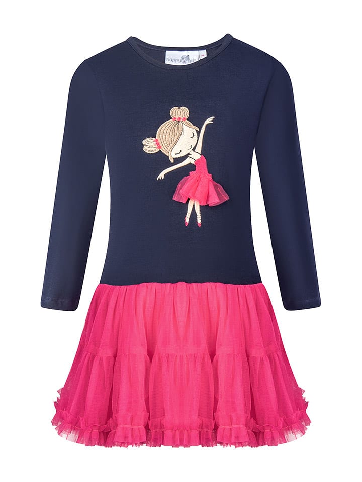 happy girls by Eisend Sukienka w kolorze granatowo-różowym rozmiar: 98