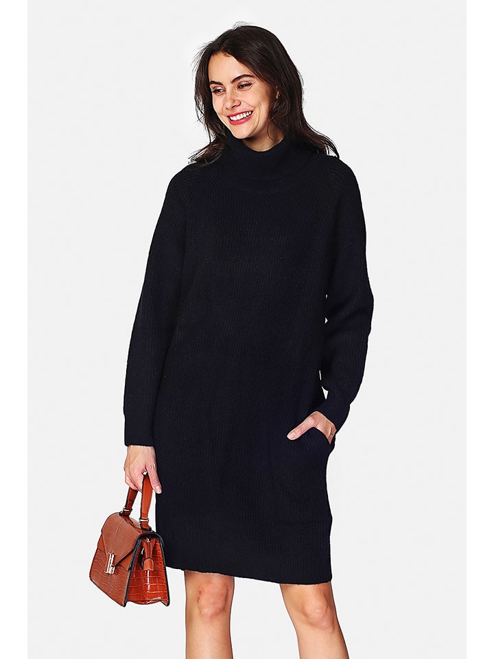 ASSUILI Sukienka dzianinowa w kolorze czarnym rozmiar: 36