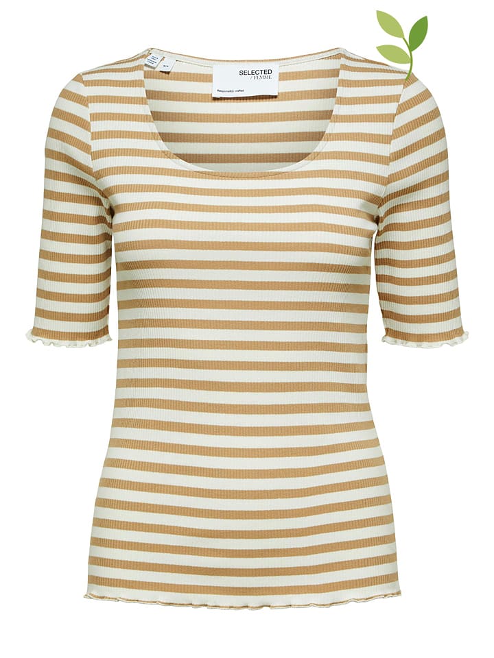 Koszulka "Fanna" w kolorze beżowo-kremowym