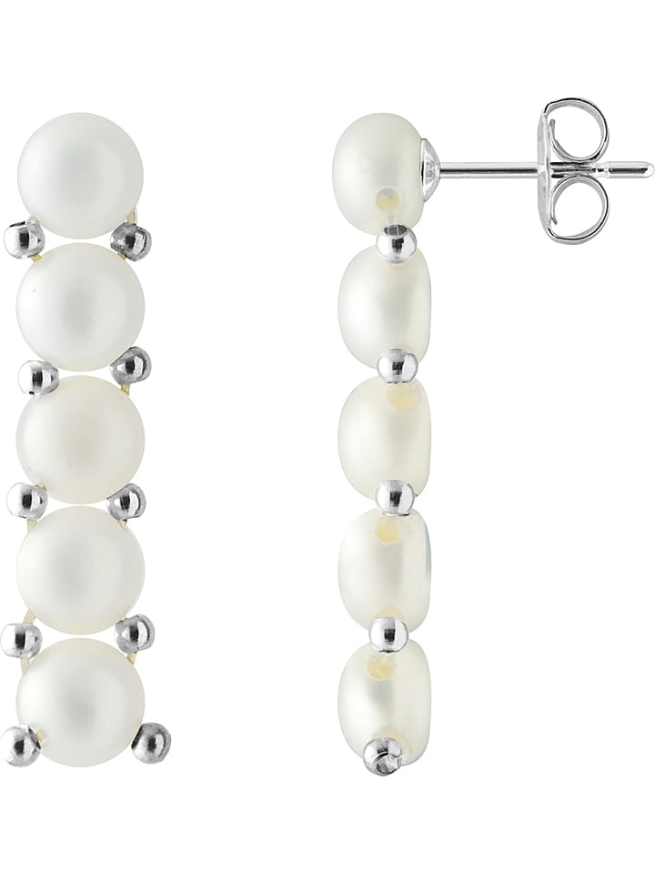 Pearline Srebrne kolczyki-wkrętki z perłami rozmiar: onesize