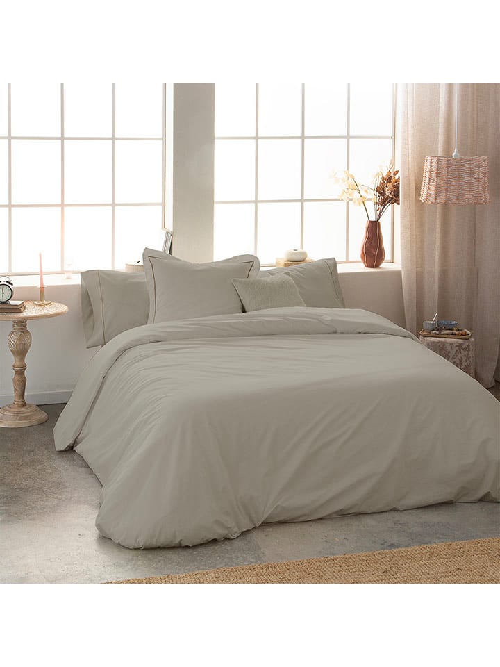 Monsun Perkalowa poszwa "Sakura" w kolorze beżowym na kołdrę rozmiar: 200x200 cm