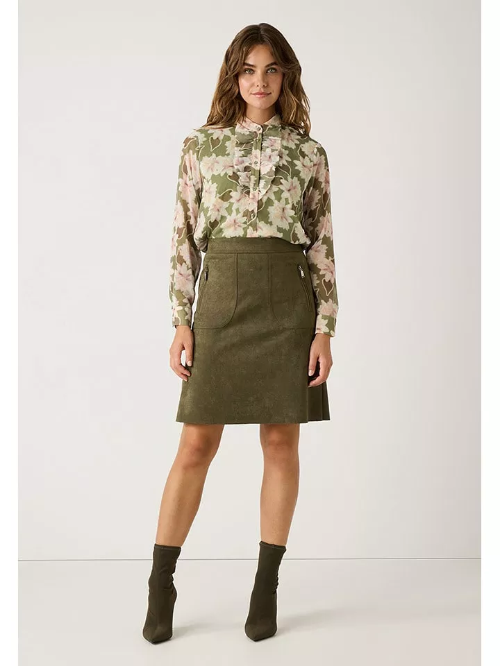 More & More Bluzka w kolorze oliwkowo-kremowym rozmiar: 46