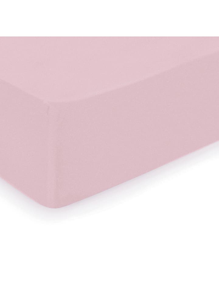 Cacharel Prześcieradło satynowe "Uni" w kolorze jasnoróżowym na gumce rozmiar: 140x200 cm