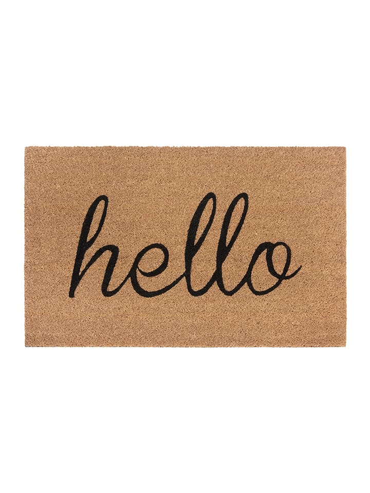 Hanse Home Wycieraczka "Hello" w kolorze beżowym z włókna kokosowego rozmiar: 45x70 cm