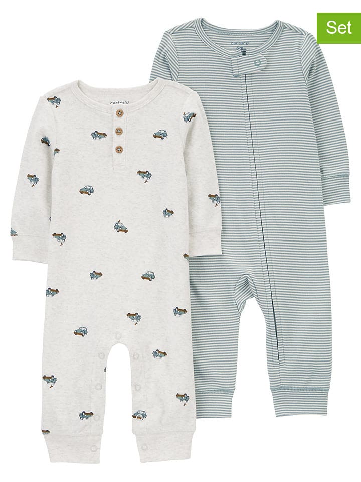 carter's Rampersy (2 szt.) w kolorze niebiesko-szarym rozmiar: 62