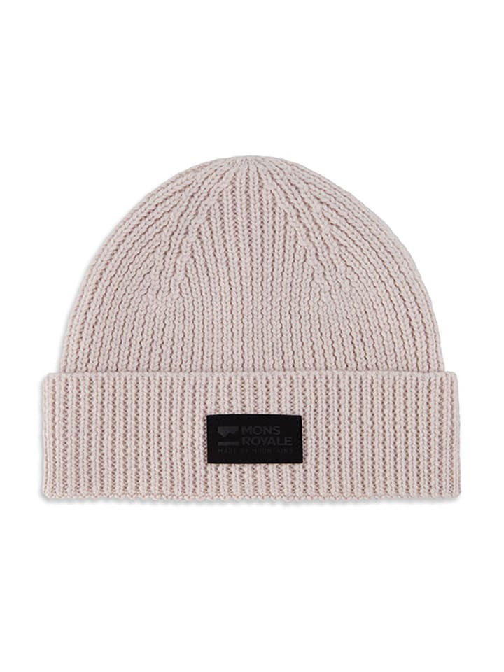 Mons Royale Wełniana czapka beanie w kolorze kremowym rozmiar: onesize