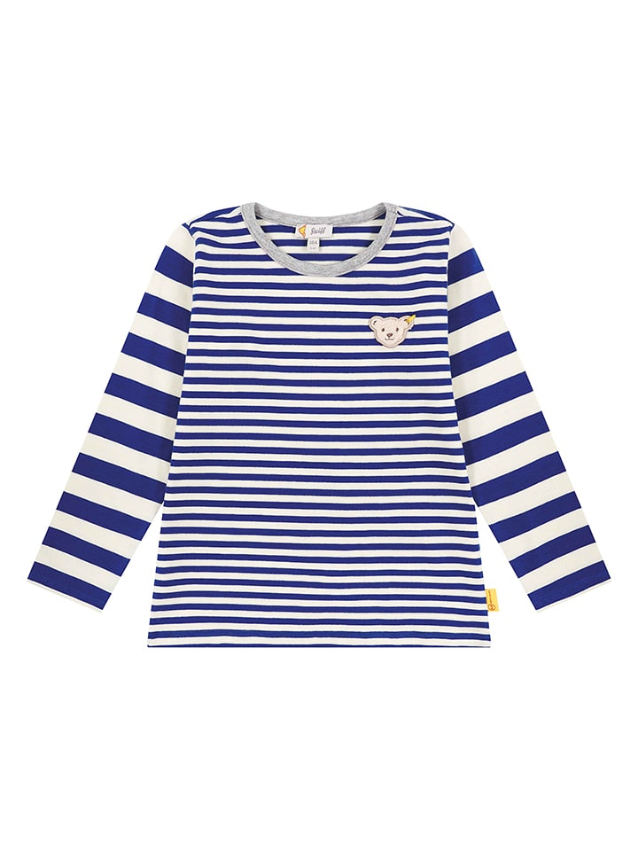 Steiff Koszulka w kolorze kremowo-niebieskim rozmiar: 116