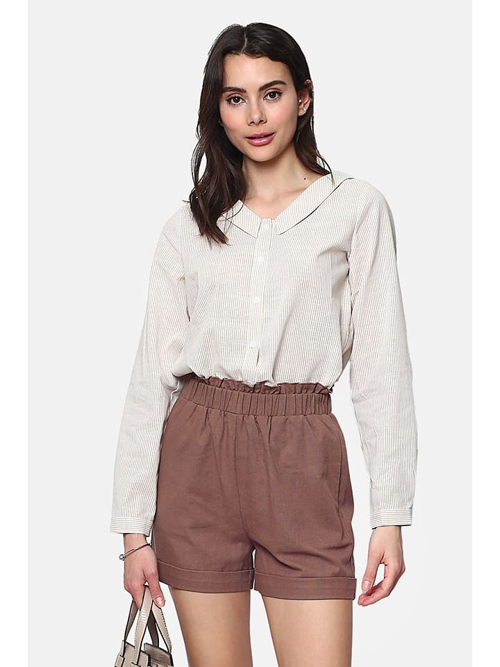 Le Jardin du Lin Lniana koszula w kolorze kremowo-białym rozmiar: 34