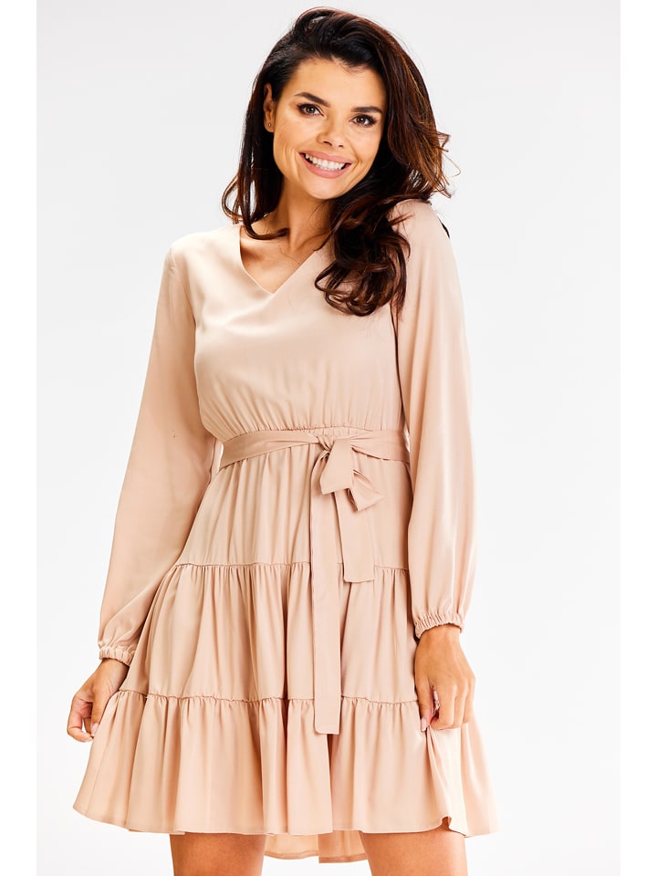 Awama Sukienka w kolorze beżowym rozmiar: L