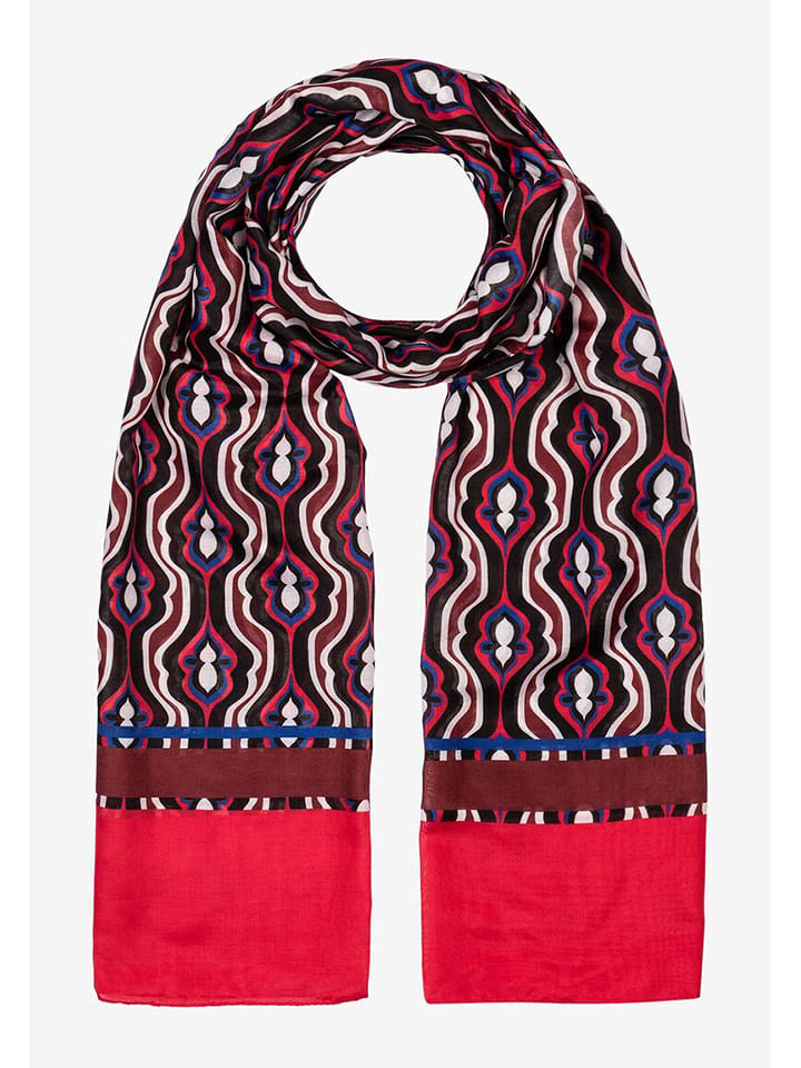 More & More Szal w kolorze czerwono-czarno-niebieskim - 180 x 70 cm rozmiar: onesize