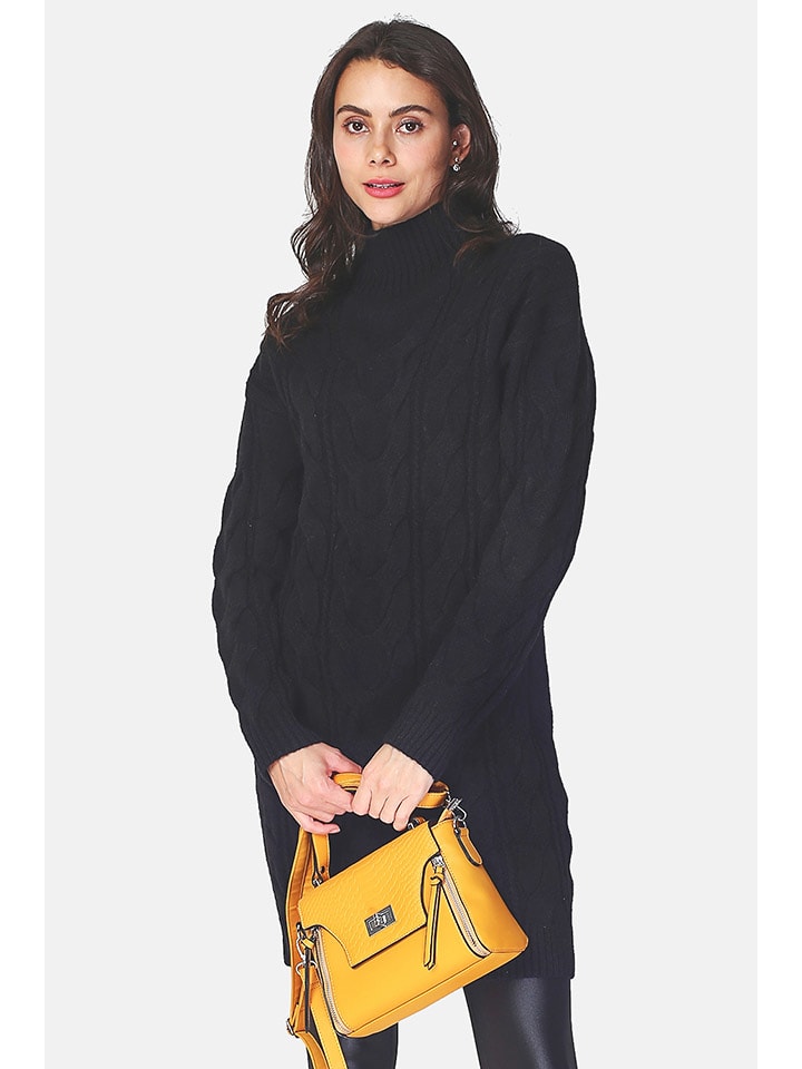 ASSUILI Sukienka dzianinowa w kolorze czarnym rozmiar: 38