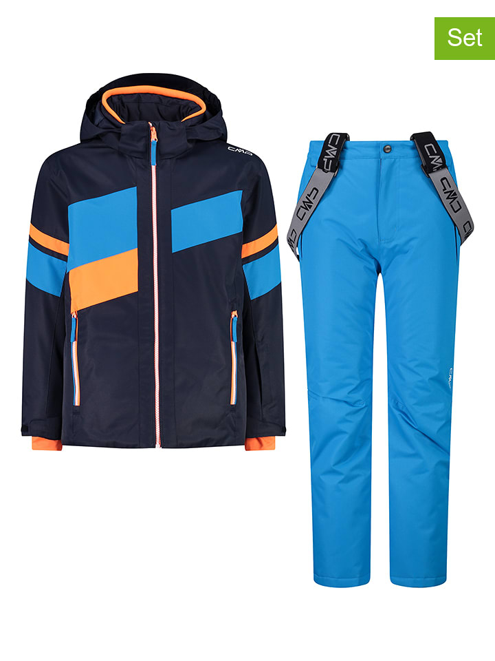 2-częściowy zestaw narciarski w kolorze niebiesko-granatowym