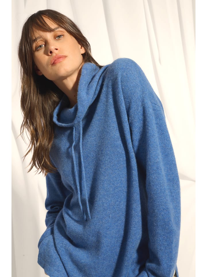 Just Cashmere Kaszmirowy golf "Melrose" w kolorze niebieskim rozmiar: S