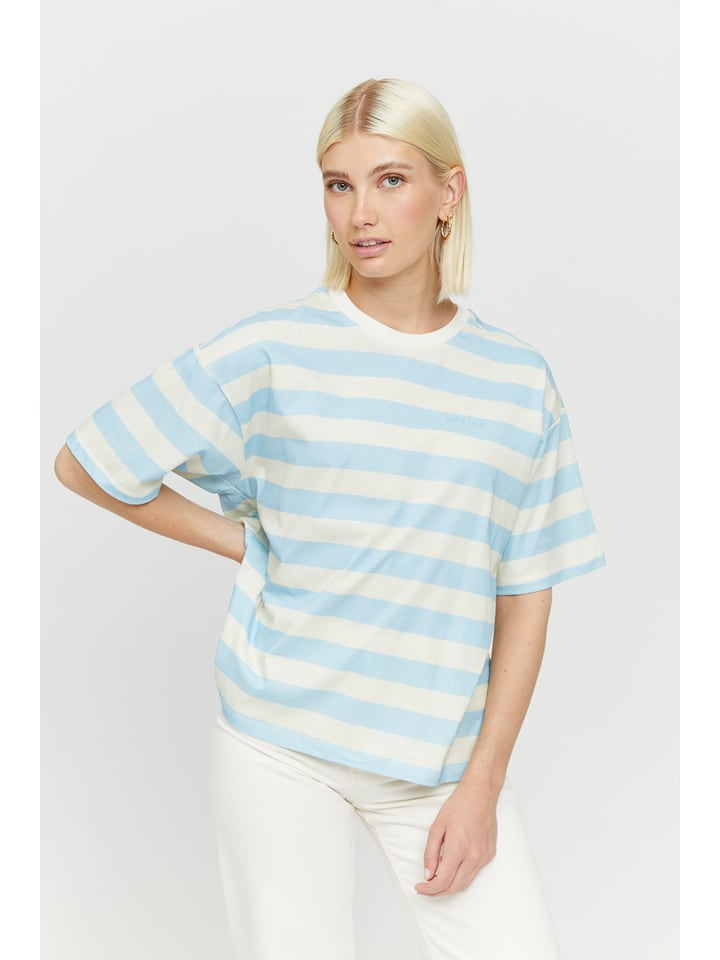 MAZINE Koszulka "Ravi" w kolorze błękitno-białym rozmiar: XL