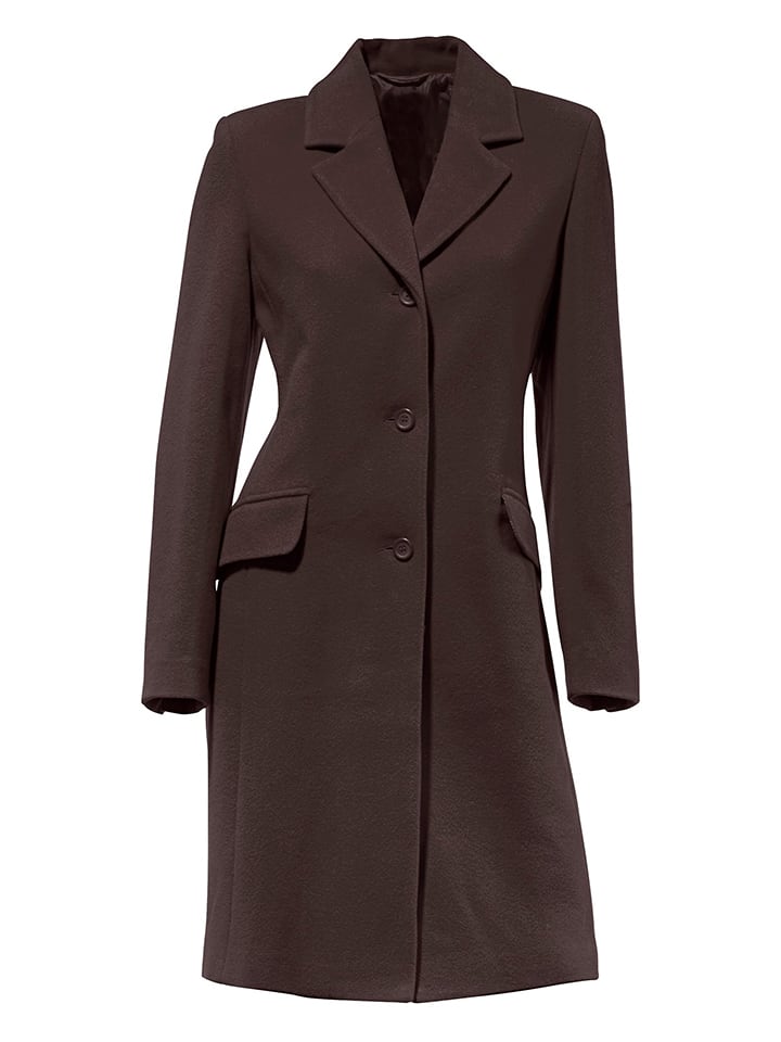 Heine Wełniany płaszcz w kolorze brązowym rozmiar: 46