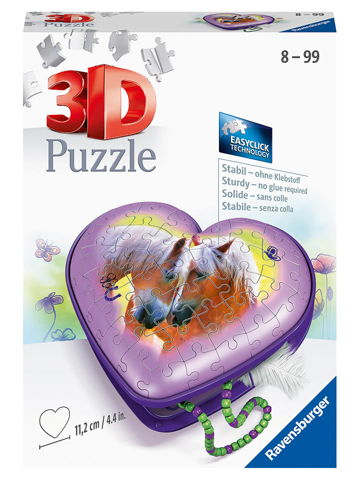 Ravensburger 54-częściowe puzzle 3D "Heart-shaped box with horses" - 8+ rozmiar: onesize