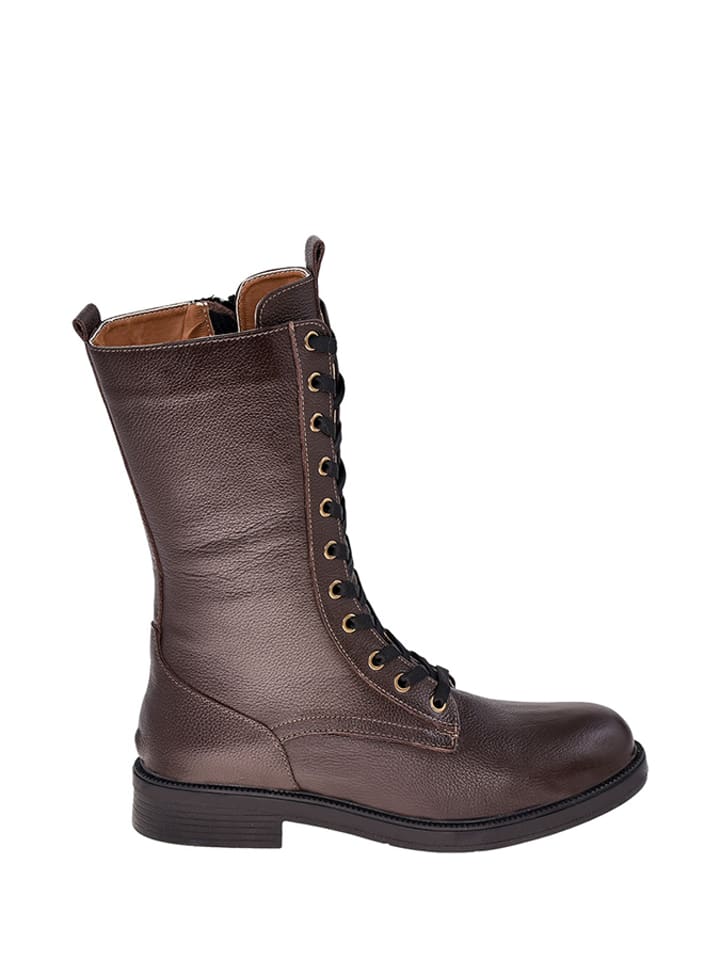 Moosefield Skórzane botki w kolorze ciemnobrązowym rozmiar: 37