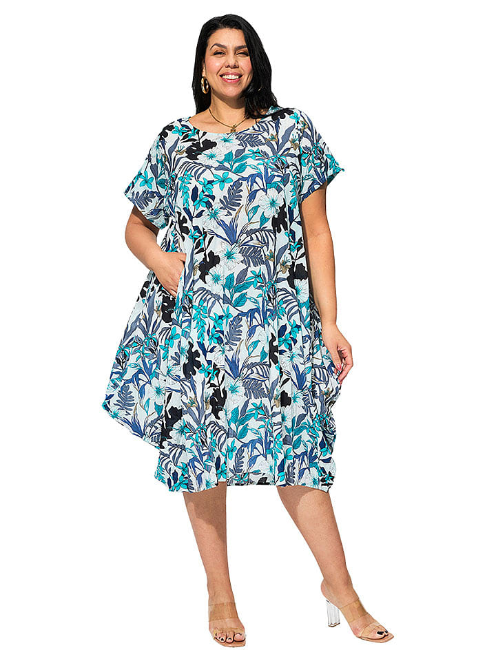 Aller Simplement Sukienka w kolorze biało-niebieskim rozmiar: 46/48