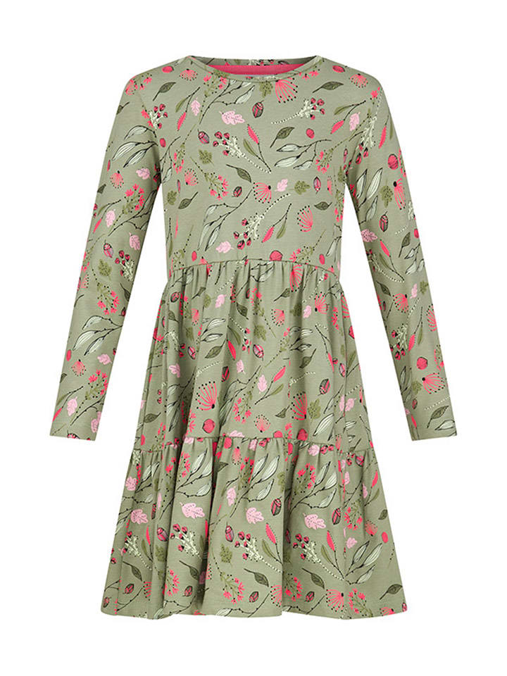 Sukienka w kolorze khaki ze wzorem