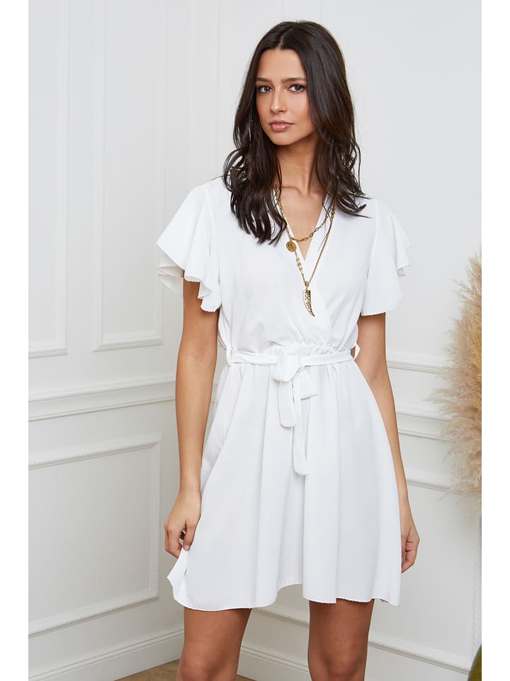 Joséfine Sukienka "Fallone" w kolorze białym rozmiar: M