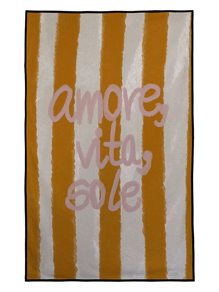 Really Nice Things Ręcznik plażowy "Sole" w kolorze biało-pomarańczowym - 140 x 75 cm rozmiar: onesize