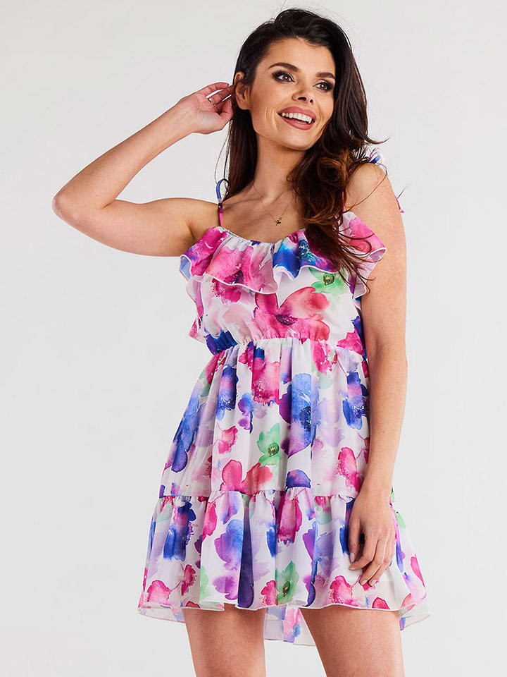 Awama Sukienka w kolorze różowym ze wzorem rozmiar: M