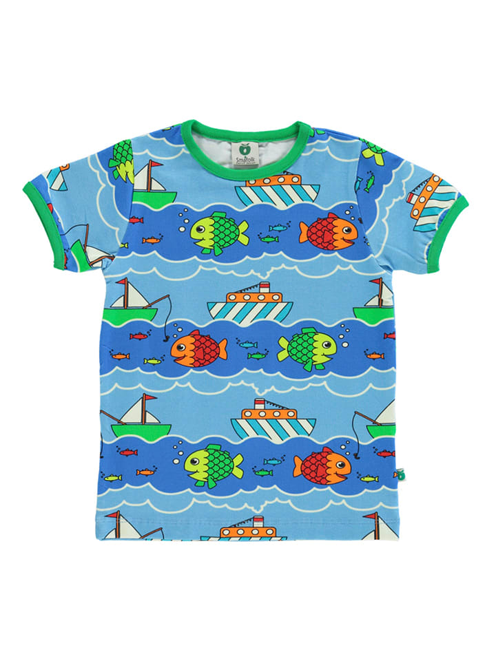 Småfolk Koszulka w kolorze niebieskim ze wzorem rozmiar: 98/104