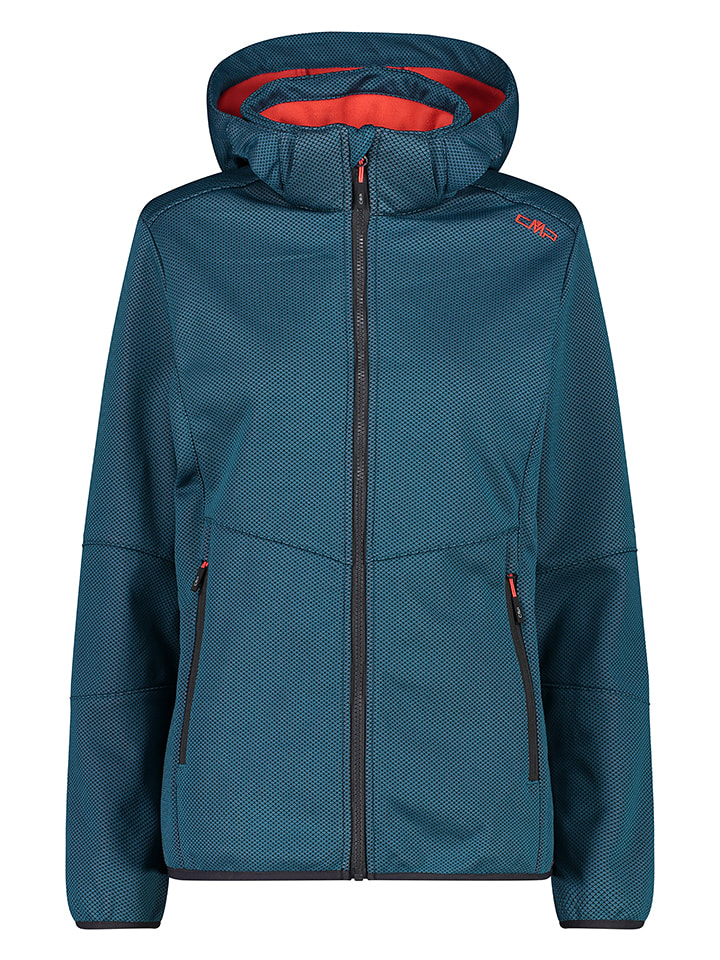 Kurtka softshellowa w kolorze morskim