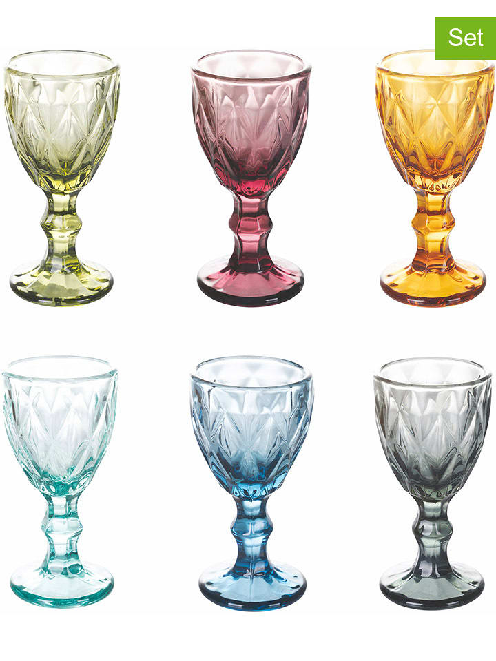Villa d´Este Kieliszki (6 szt.) "Prisma" w różnych kolorach - 75 ml rozmiar: onesize
