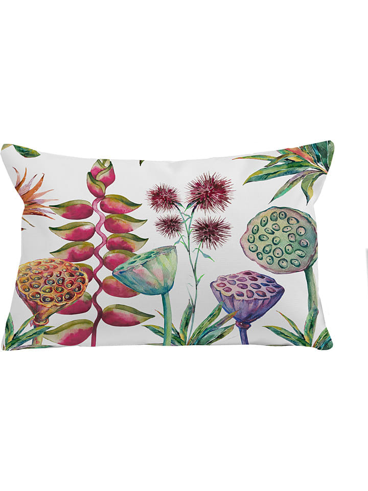 Madre Selva Poduszka ogrodowa w kolorze białym ze wzorem - 45 x 30 cm rozmiar: onesize