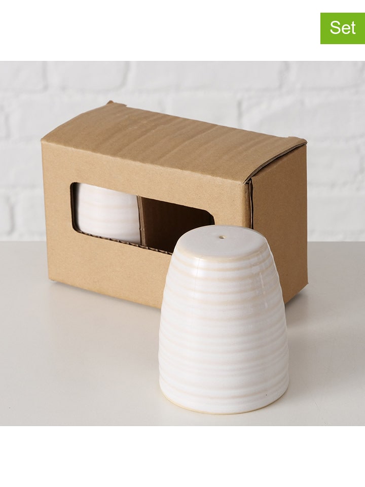 Boltze Pojemniki (2 szt.) w kolorze beżowym na przyprawy - wys. 8,1 x Ø 6,6 cm rozmiar: onesize