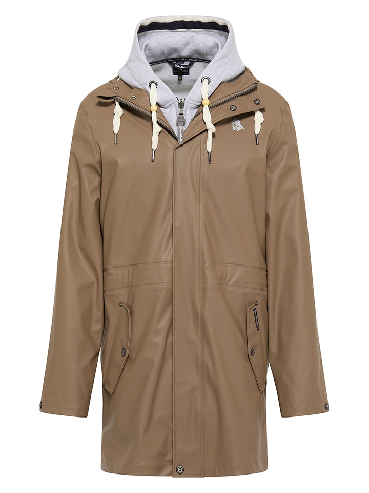 Płaszcz przeciwdeszczowy 3w1 w kolorze jasnobrązowym