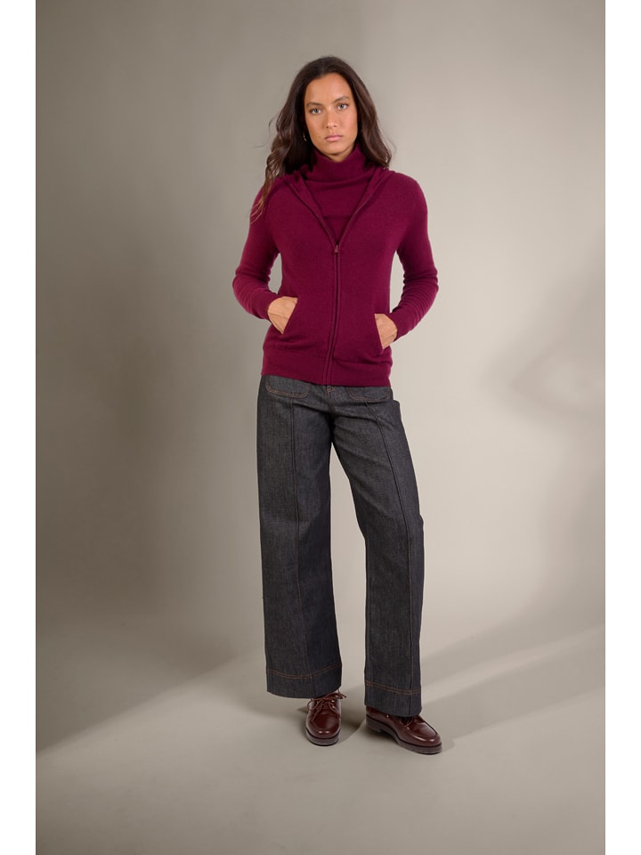 Perfect Cashmere Kaszmirowy kardigan "Emma" w kolorze bordowym rozmiar: M