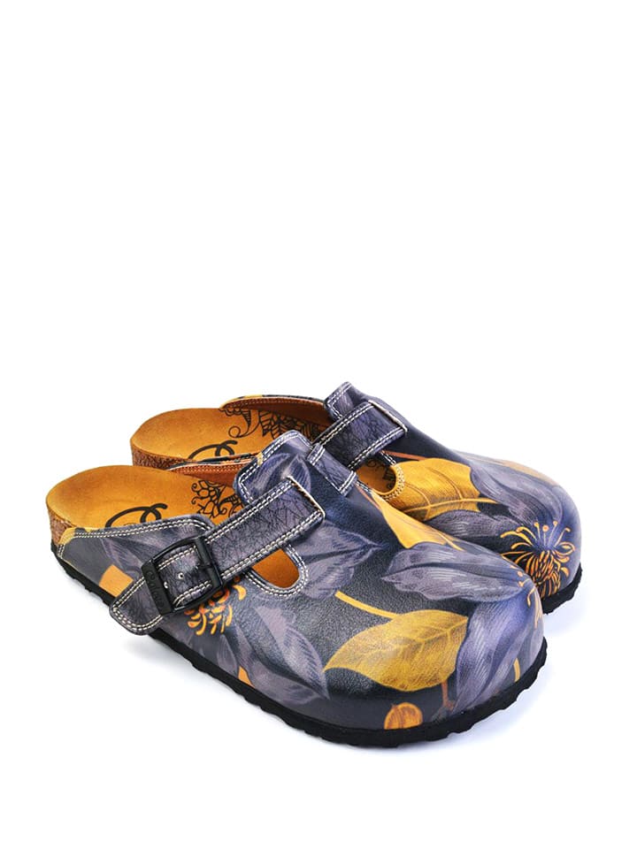 Calceo Chodaki w kolorze fioletowym ze wzorem rozmiar: 39