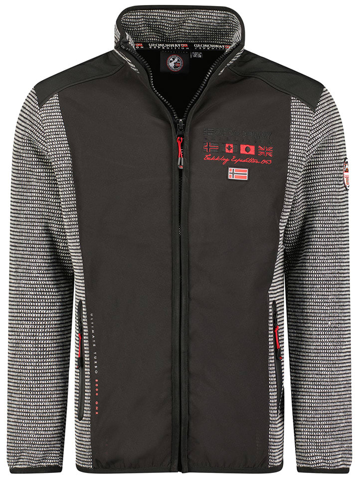 Geographical Norway Kurtka polarowa "Tonio" w kolorze szaro-czarnym rozmiar: 3XL