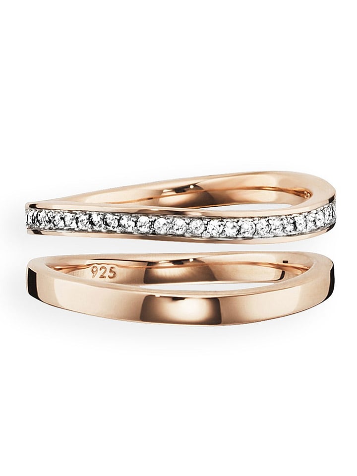 caï Pozłacany pierścionek z topazami rozmiar: 58