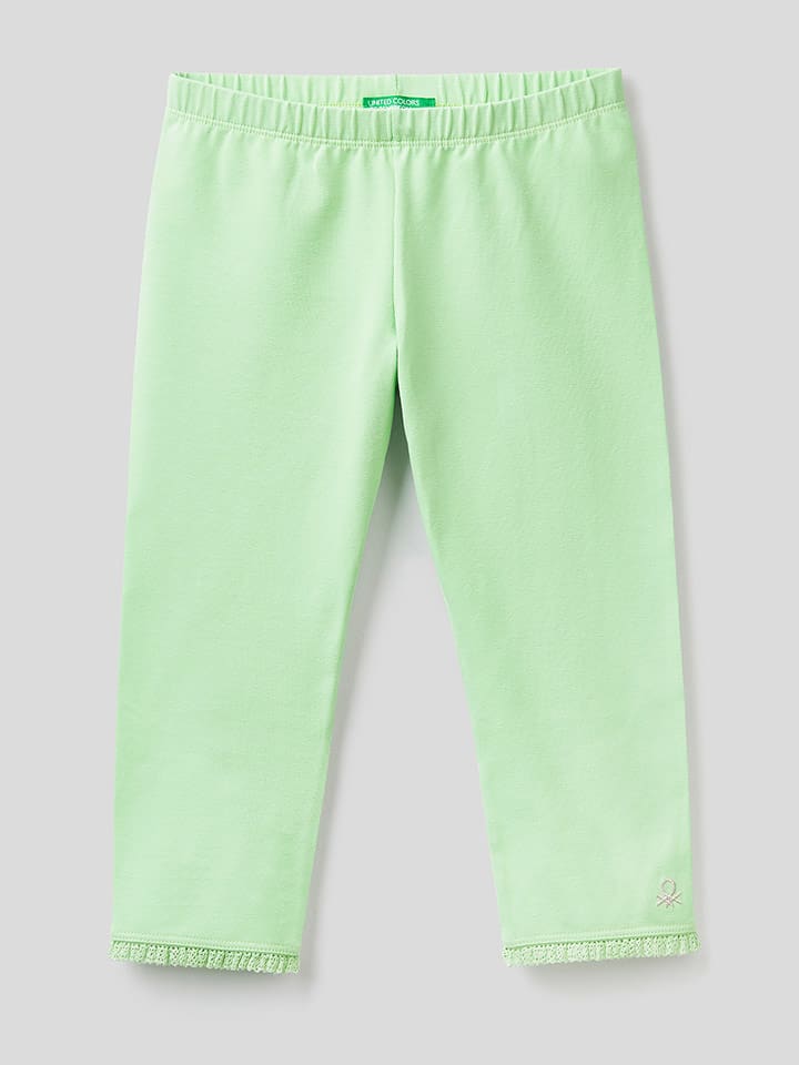 Benetton Legginsy w kolorze zielonym rozmiar: 104