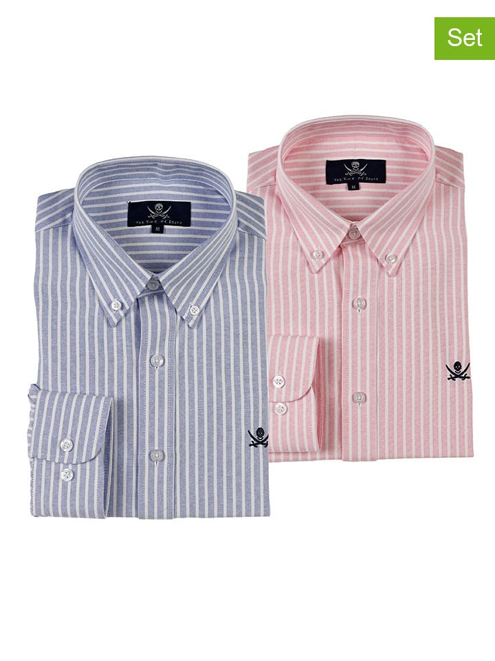 The Time of Bocha Koszule (2 szt.) - Regular fit - w kolorze błękitno-jasnoróżowym rozmiar: L