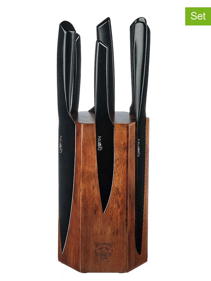 Björn 7-częściowy zestaw noży "Jensen Imatra" w kolorze czarnym rozmiar: onesize