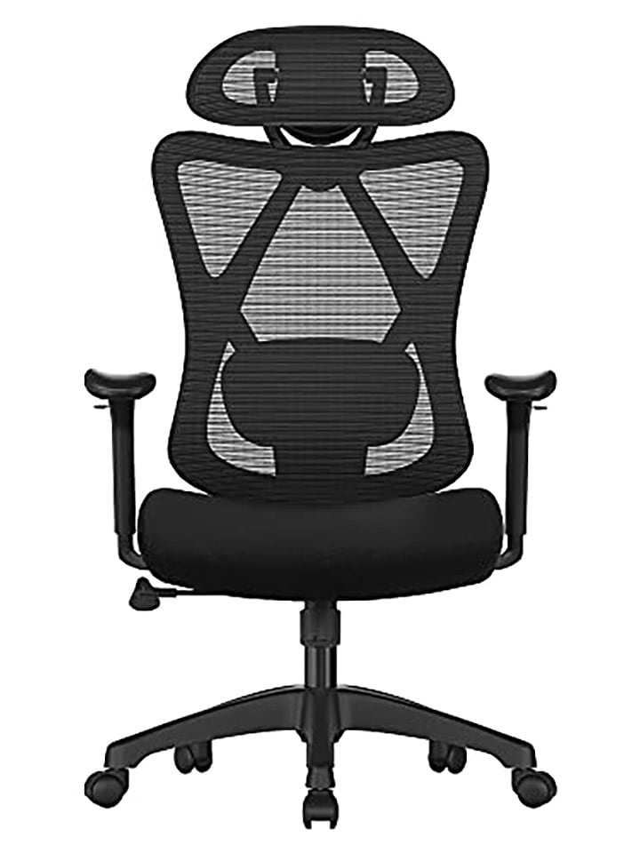 Songmics Krzesło biurowe w kolorze czarnym - 68 x 123,5 x 66 cm rozmiar: onesize