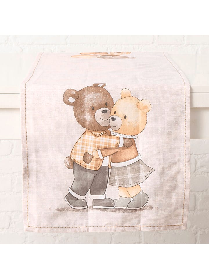 Boltze Bieżnik "Henry" w kolorze biało-brązowym - 140 x 40 cm rozmiar: onesize