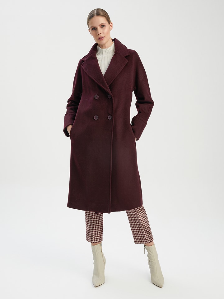 BGN Płaszcz przejściowy w kolorze bordowym rozmiar: 38