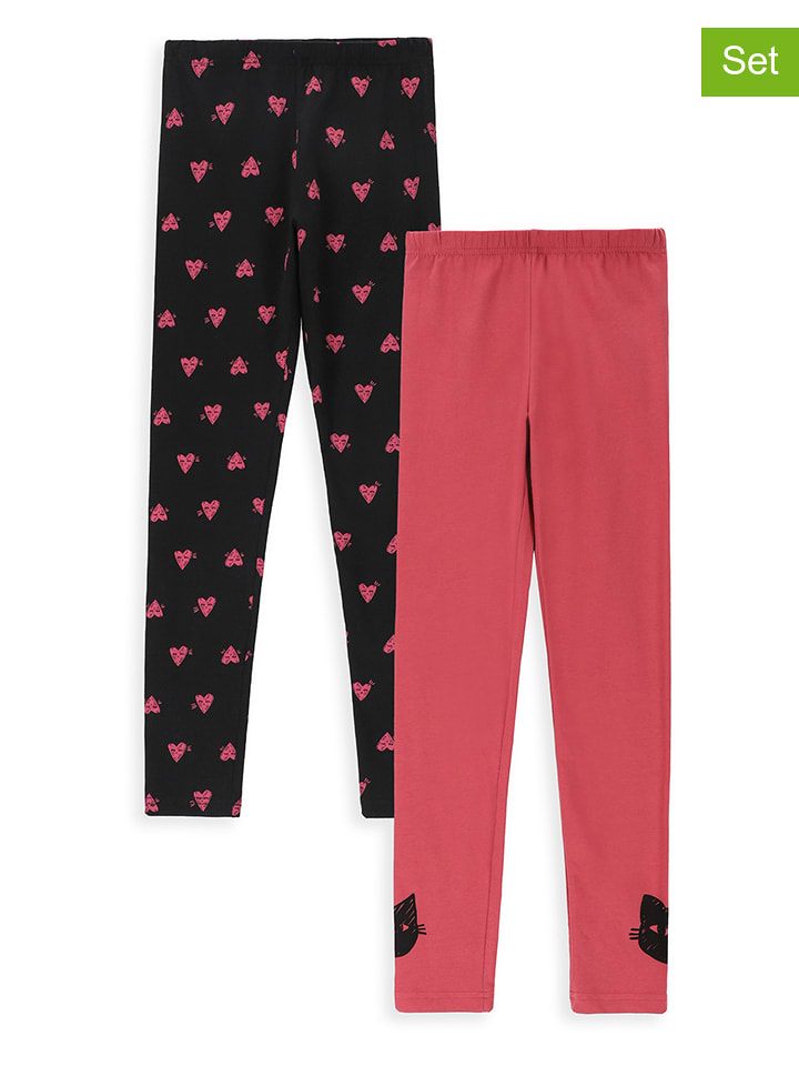 MOKIDA Legginsy (2 pary) w kolorze czerwono-czarnym rozmiar: 152