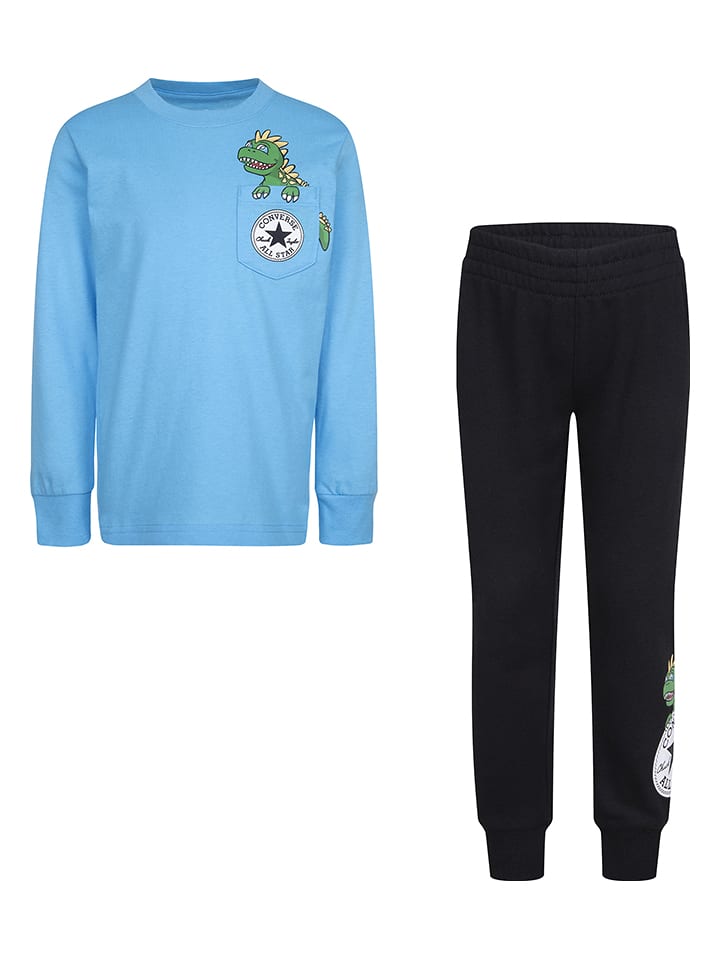 Converse 2-częściowy zestaw w kolorze niebiesko-czarnym rozmiar: 110/116