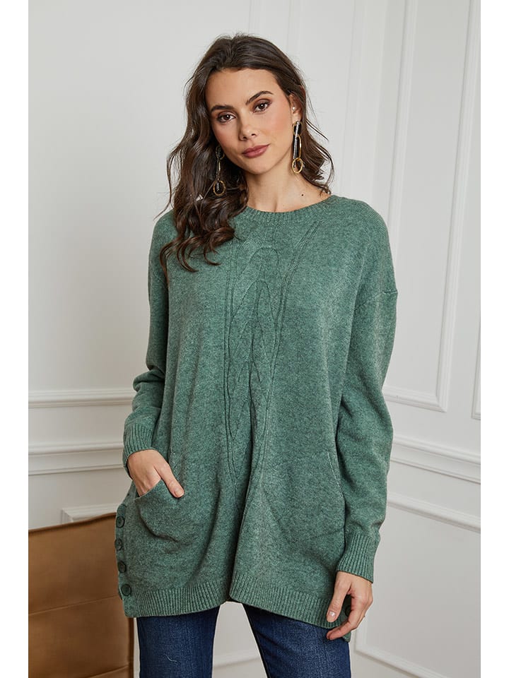 Joséfine Sweter "Fang" w kolorze zielonym rozmiar: XL